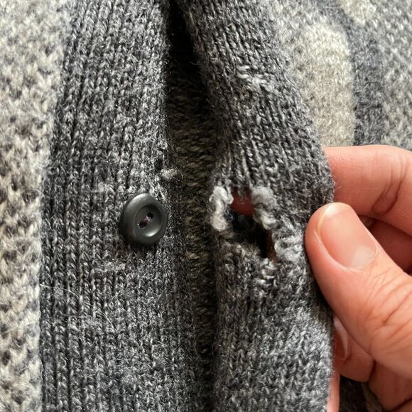 Alpaca Quitex Sweater Women’s Large Gray Peru 100% Alpaca Wool Grandma Cardigan - Picture 3 of 7